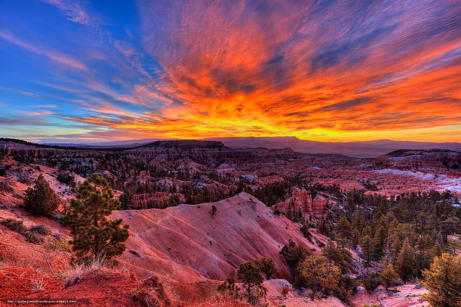 Download wallpaper Bryce canyon, sunrise, National Park, Bryce