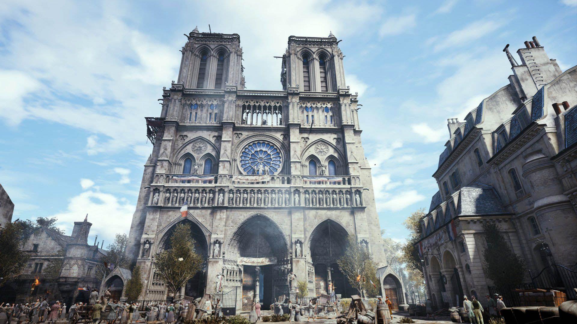 Beautiful Cathedral Of Notre Dame De Paris, Assassin's Creed Unity