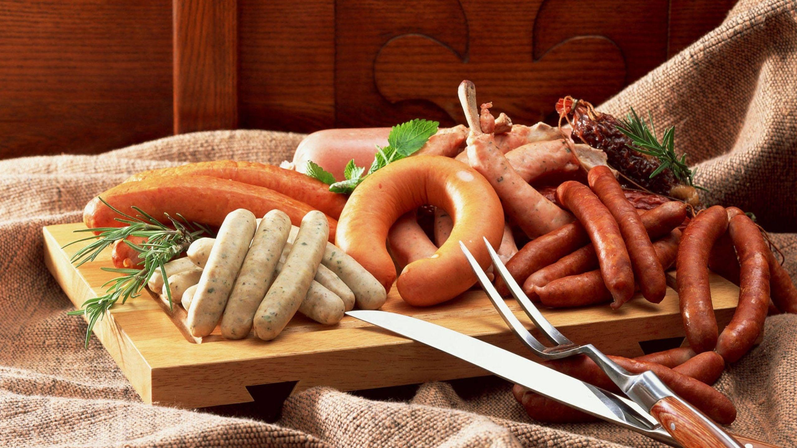Download Wallpaper 2560x1440 Sausage, Variety, Meats Mac iMac 27