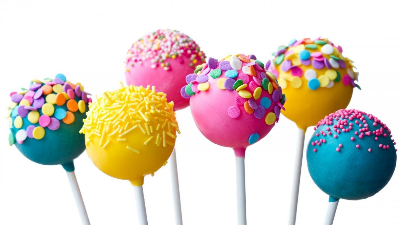 HD Background Lollipops Candy Frosting Sprinkling Colorful
