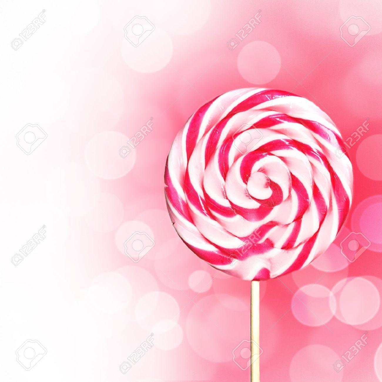 17360500 Pink Lollipop Design With Copyspace Stock Photo