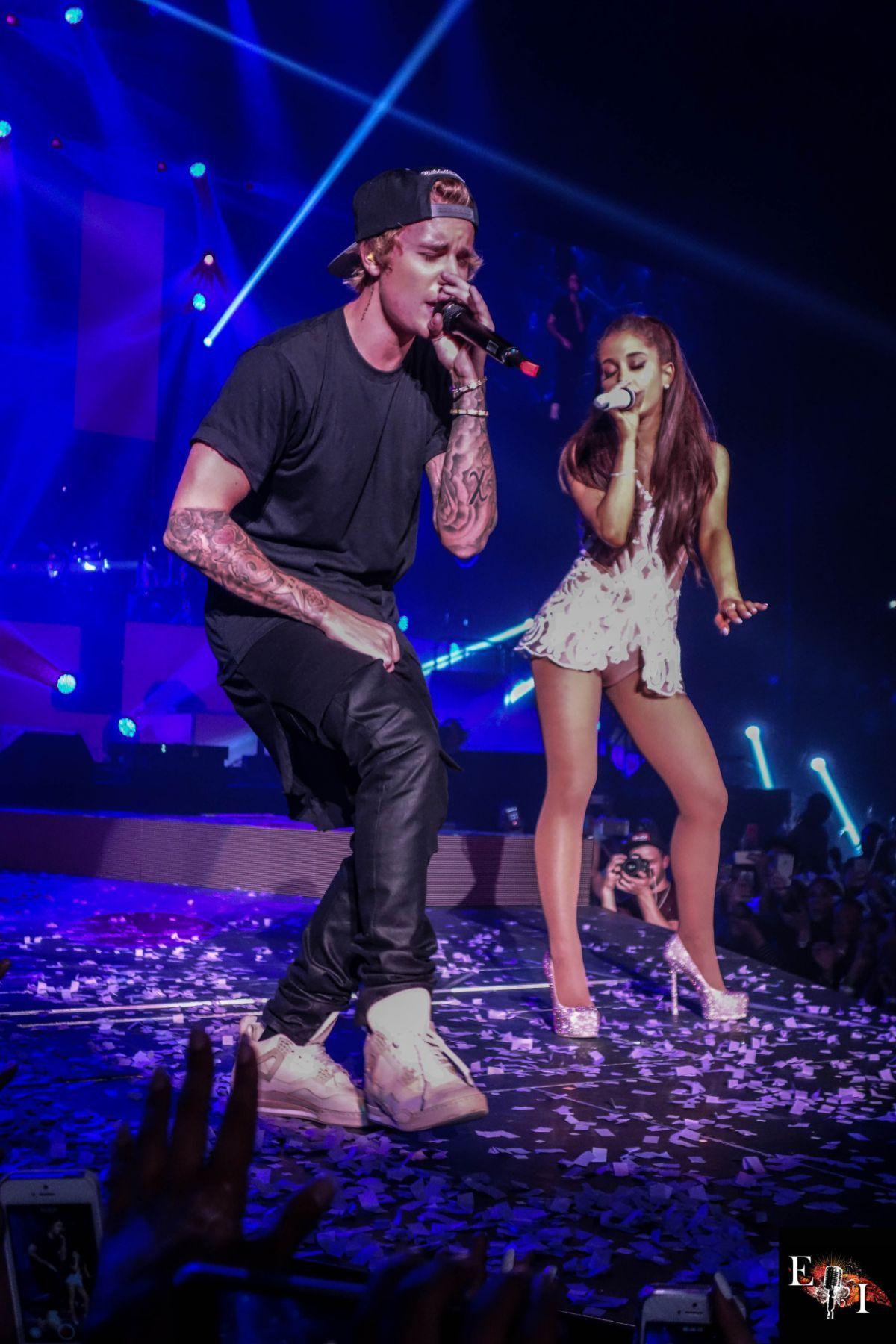 Ariana Grande And Justin Bieber Performs At Honeymoon Tour In