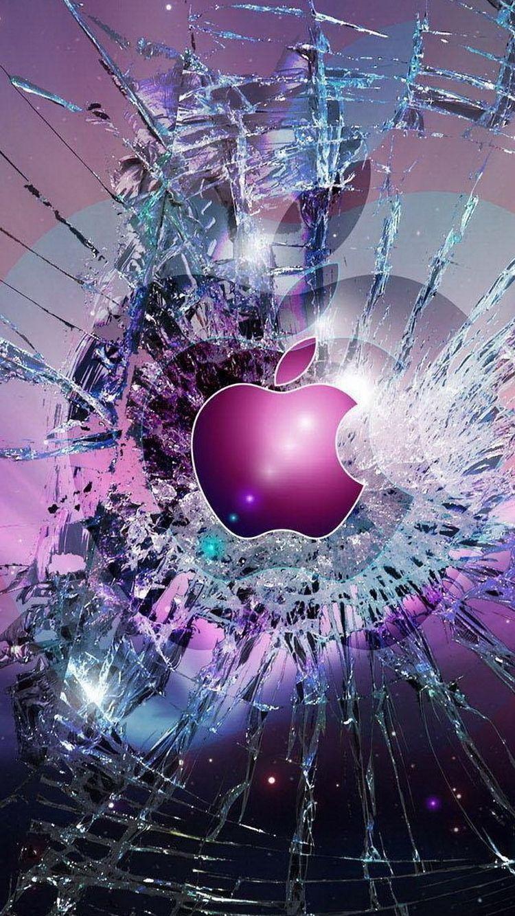 Apple Logo Broken Glass iPhone 6 Wallpaper / iPod Wallpaper HD