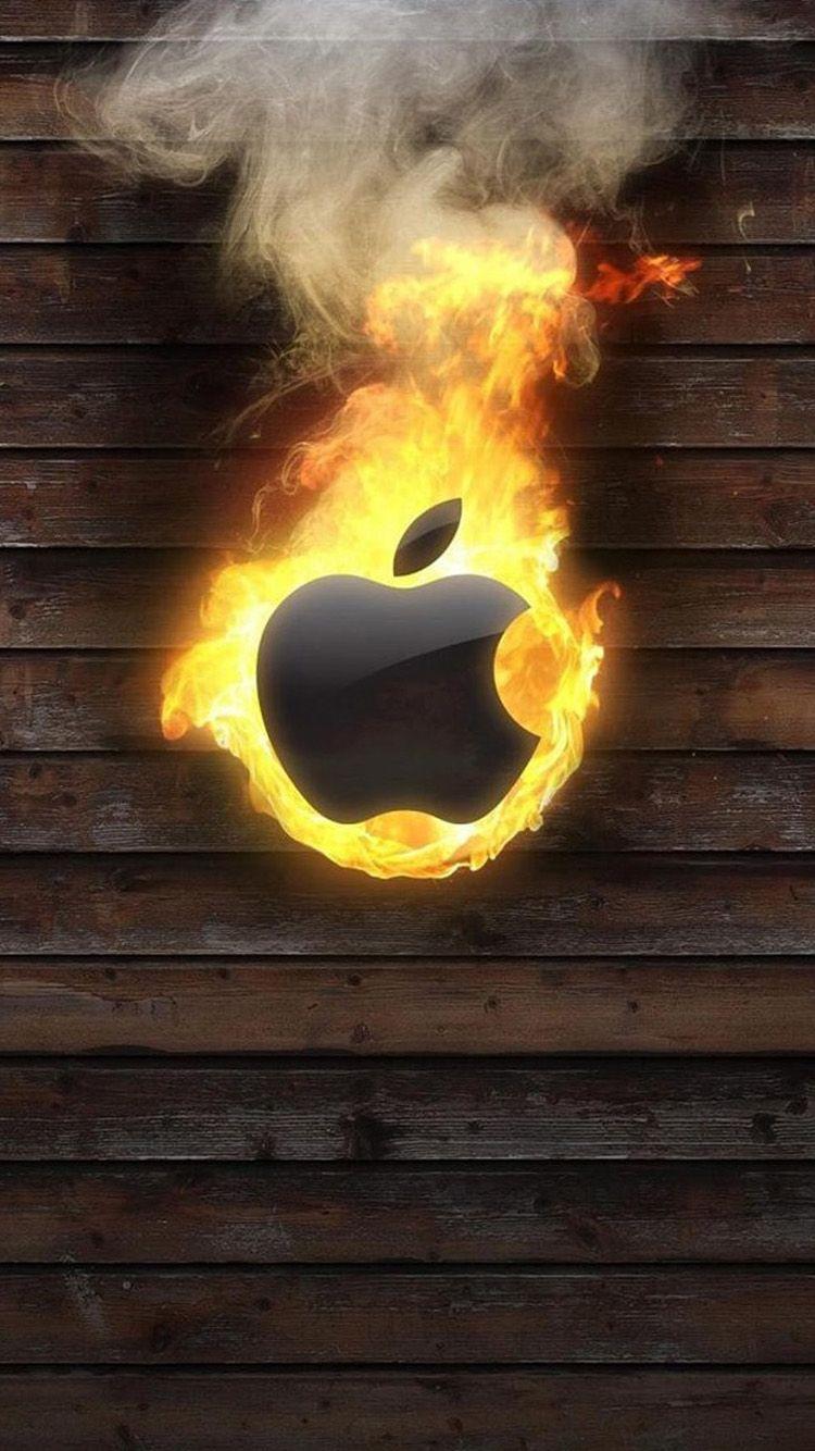 Computer Wallpaper Burning Apple LOGO IPhone 6 Wallpaper