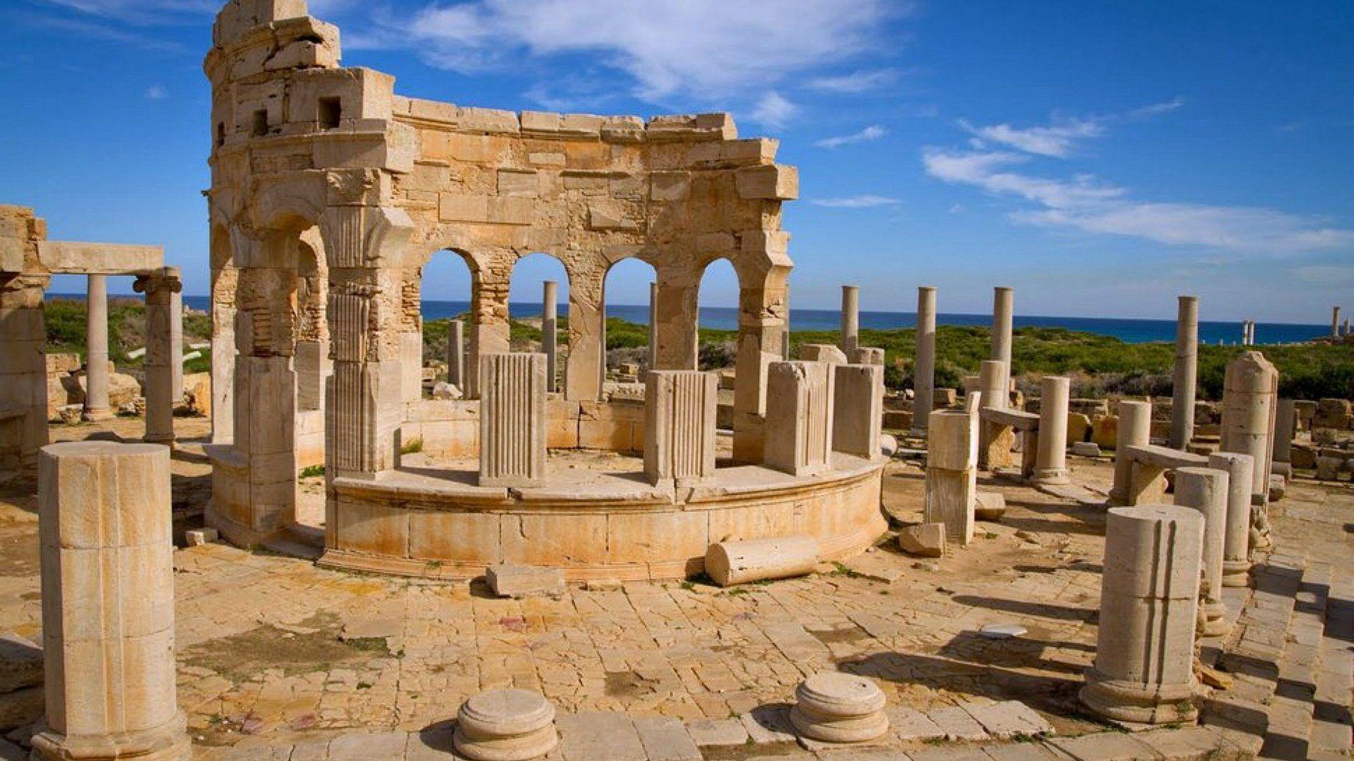 Ancient: Leptis Magna Ruins Libya Tripoli Ancient Roman