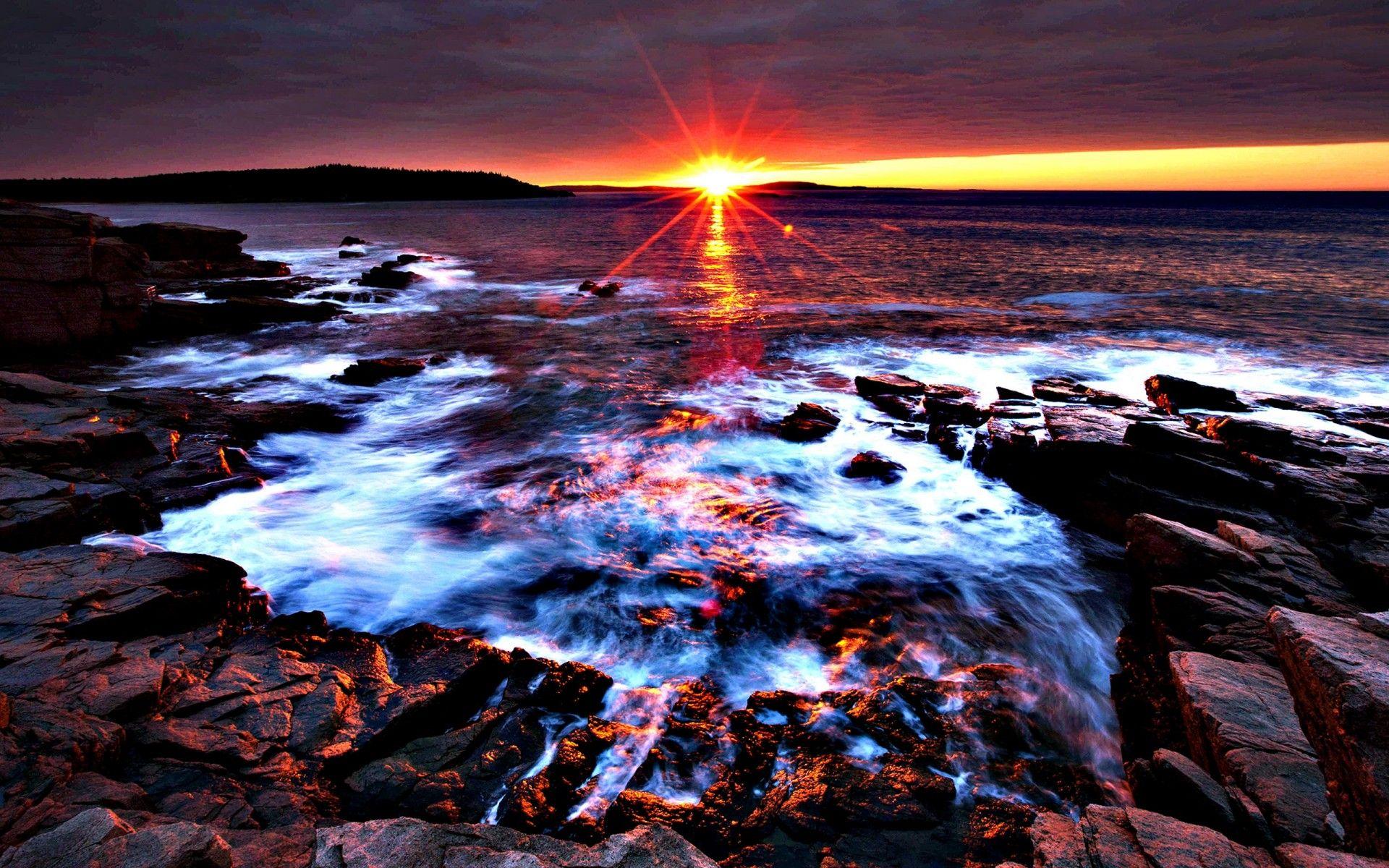 Sunset At Acadia National Park Maine Desktop Background 597548