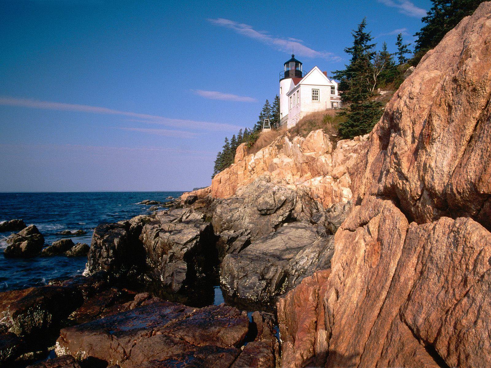 Wallpaper Acadia National Park, Maine, Bass Harbor Head Lighthouse