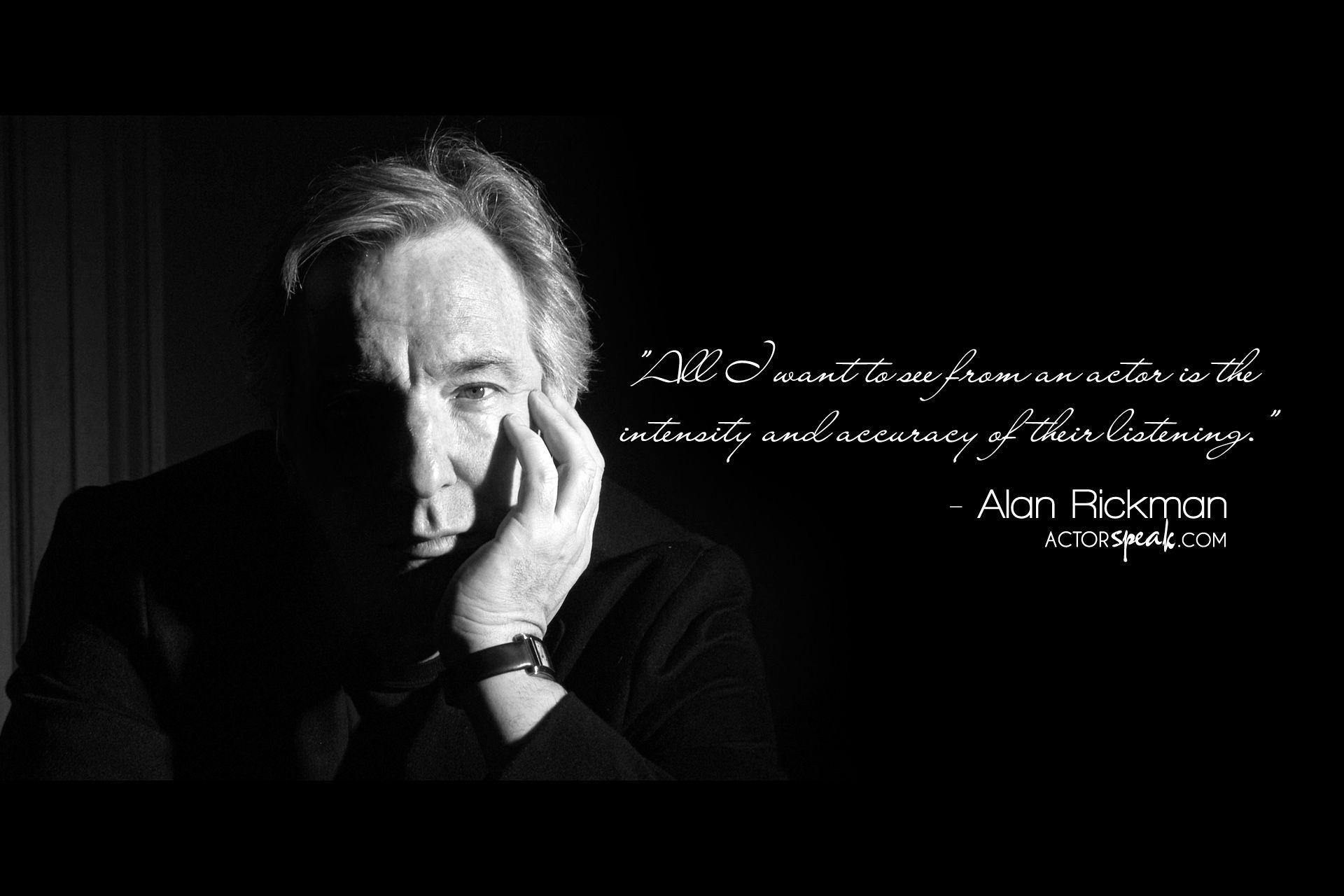 WALLPAPER: Alan Rickman Acting Quote With Photo