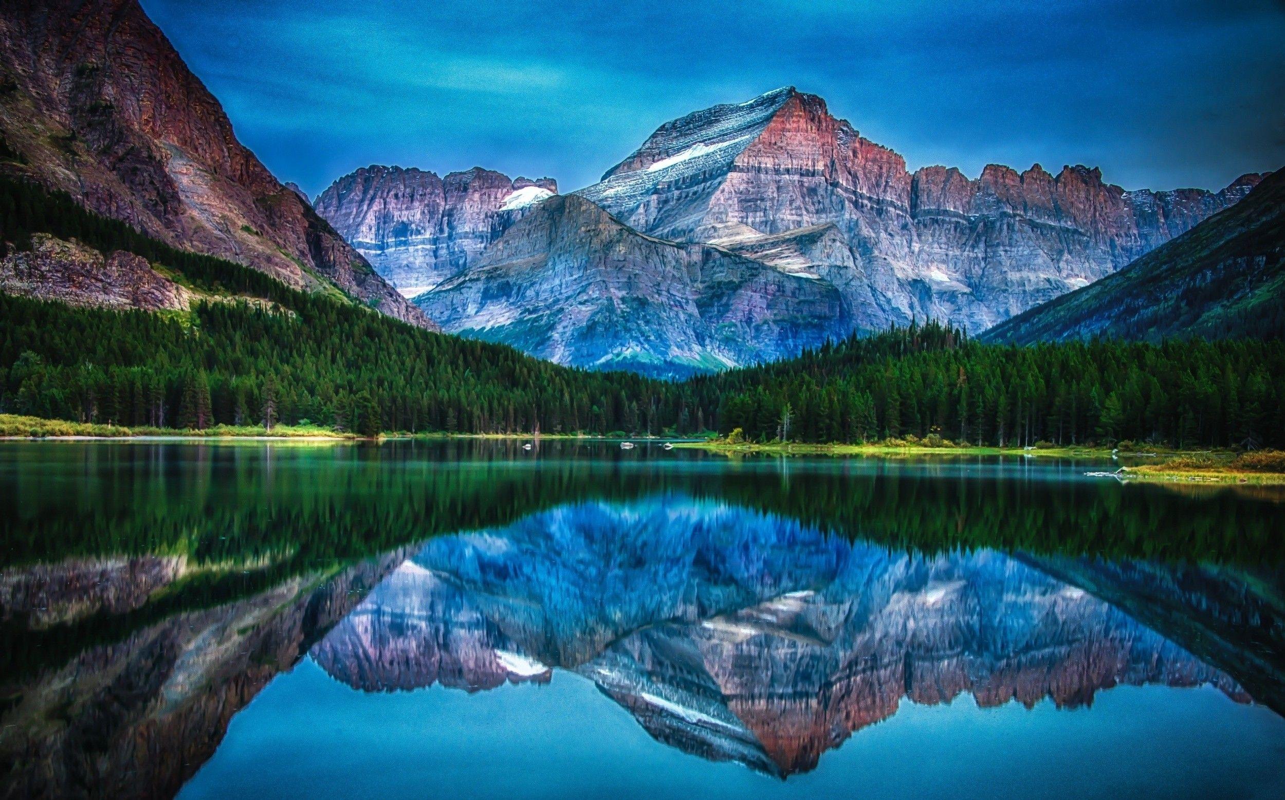 lake, Mountain, Forest, Reflection, Water, Sunrise, Morning
