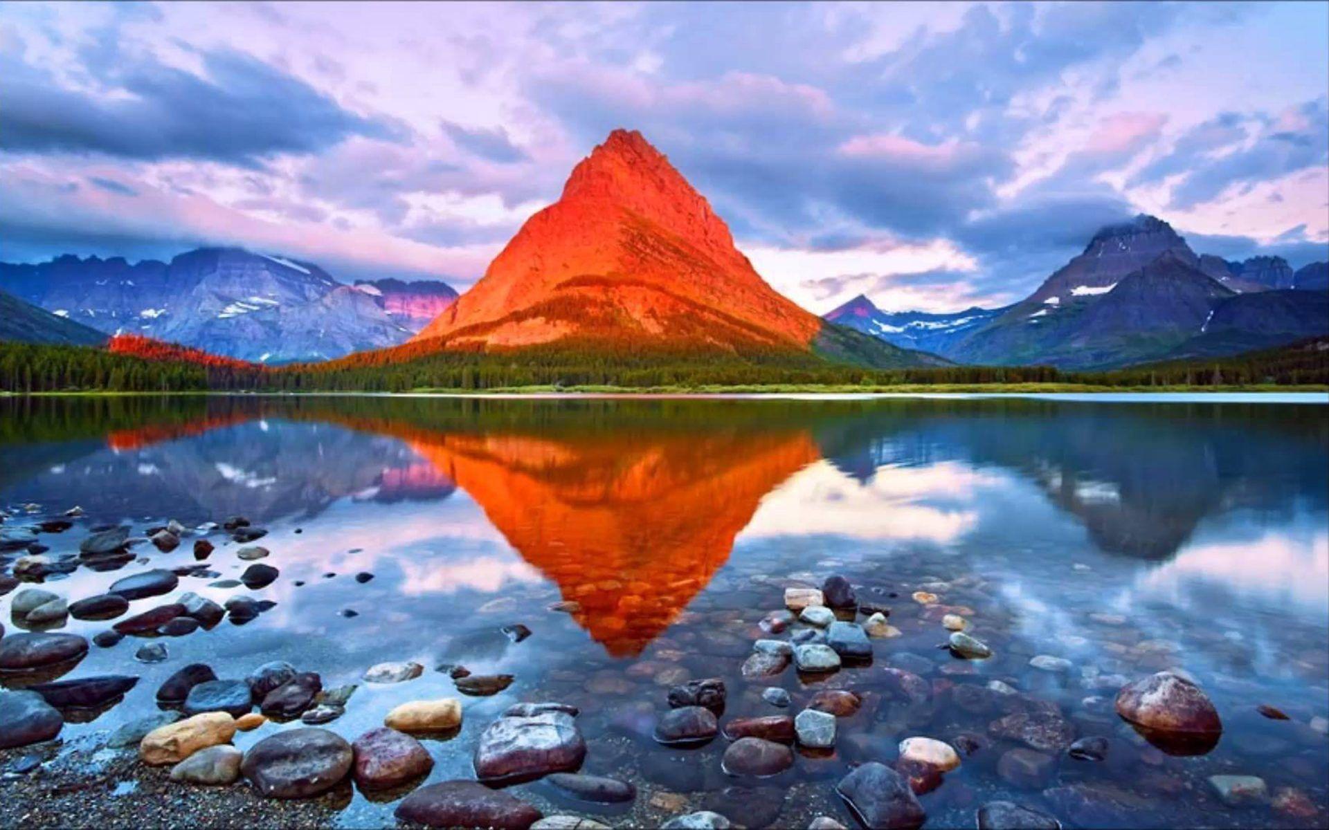 Reflection Mount Grinnell Glacier National Park Montana HD Desktop