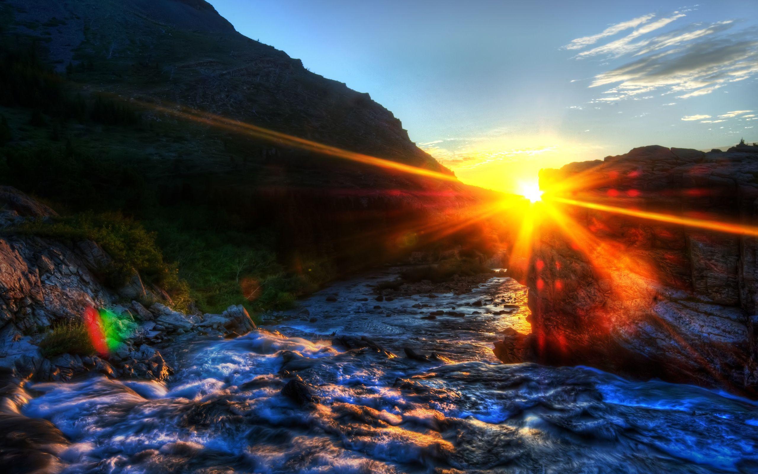 Cool Morning in Glacier National Park widescreen wallpaper. Wide