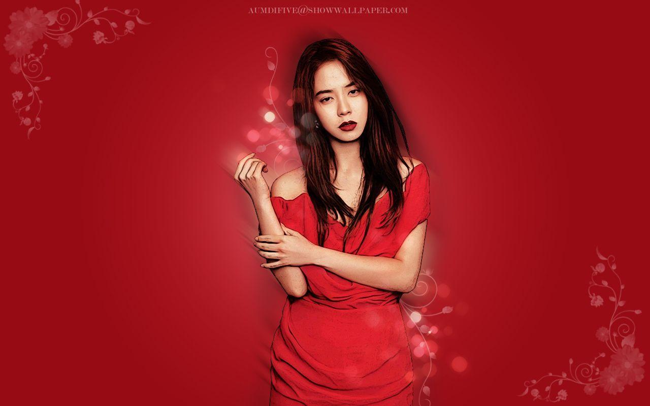 SONG JI HYO IN RED Wallpaper