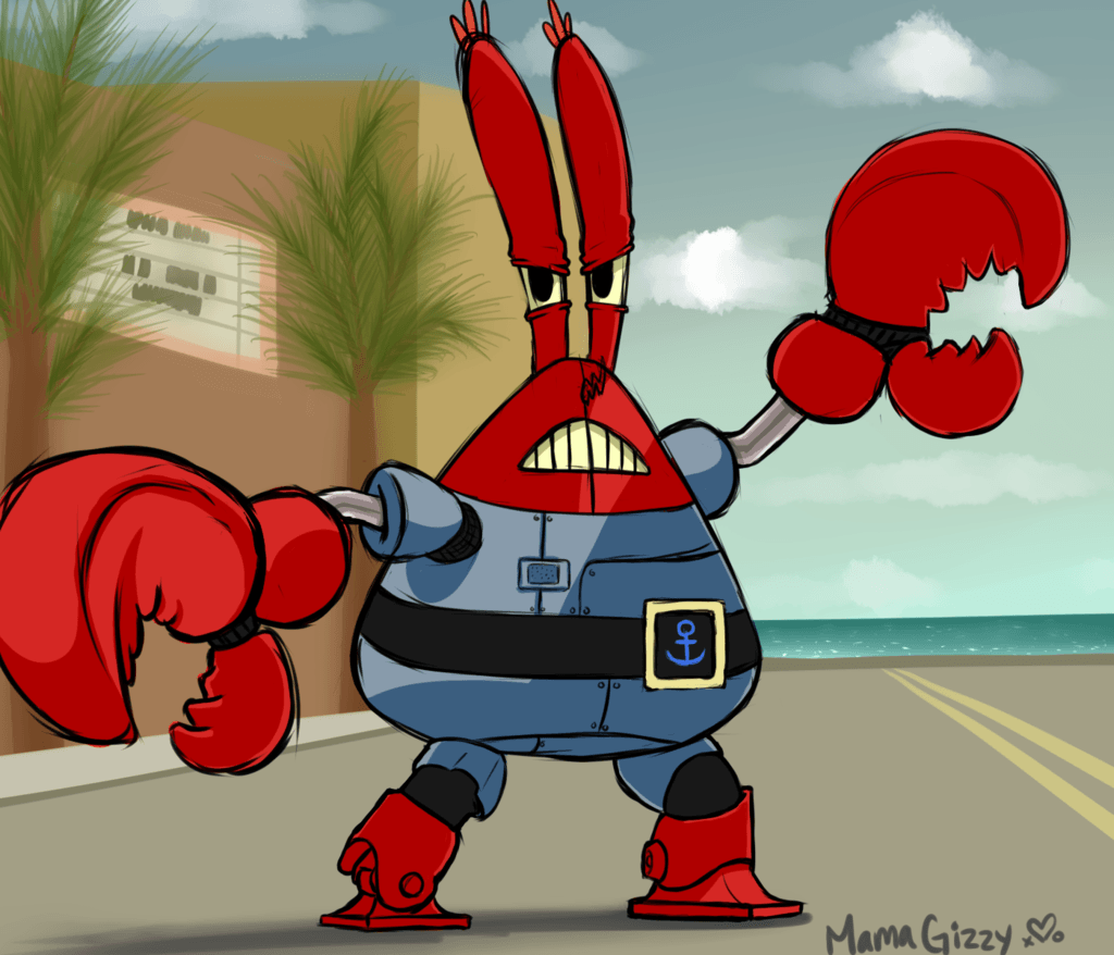 Sir Pinch A Lot Mr. Krabs On Sponge Out Of Water