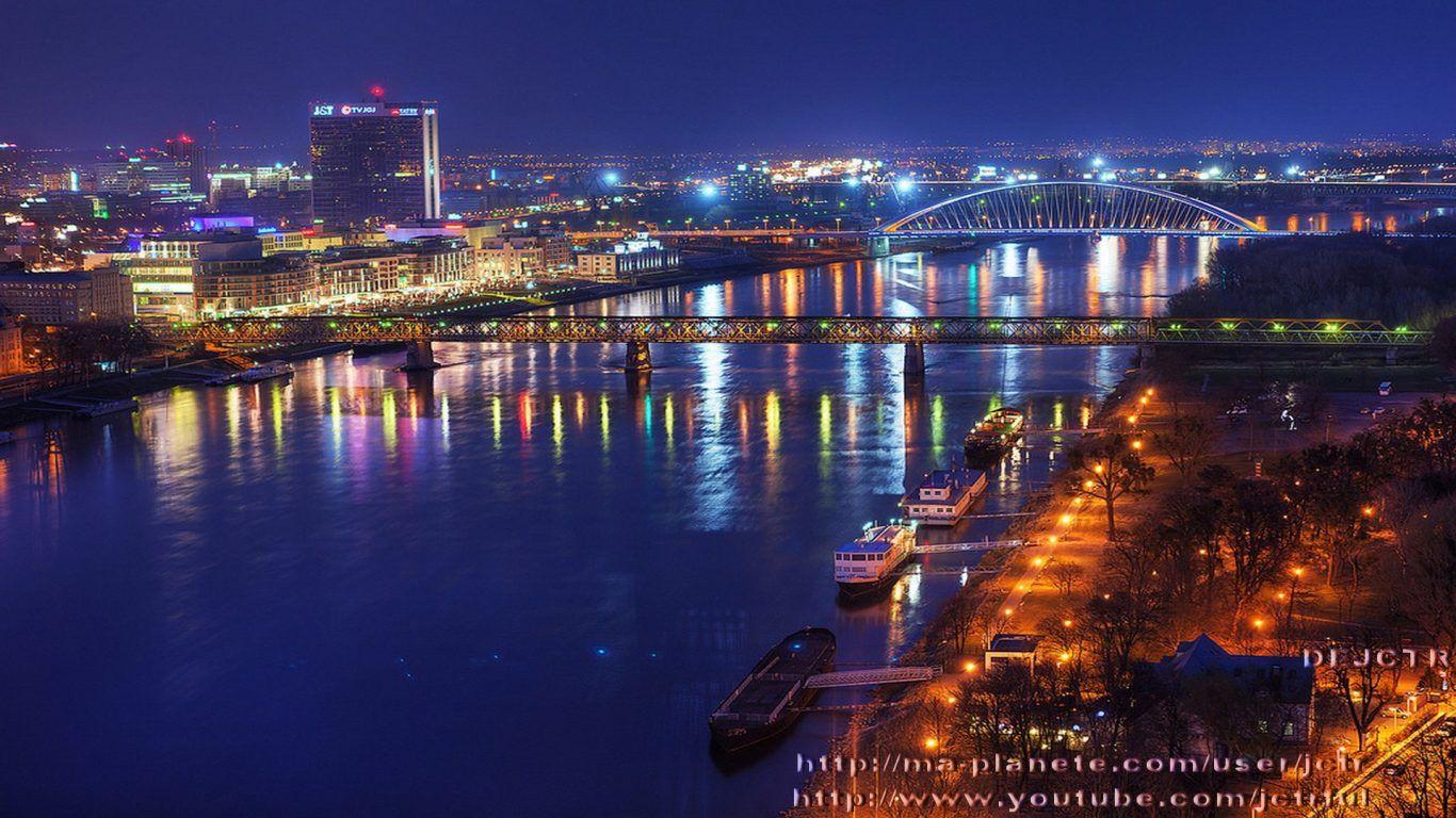 Other: Docks Milwaukee Harbor City Night Lights Dusk Desktop
