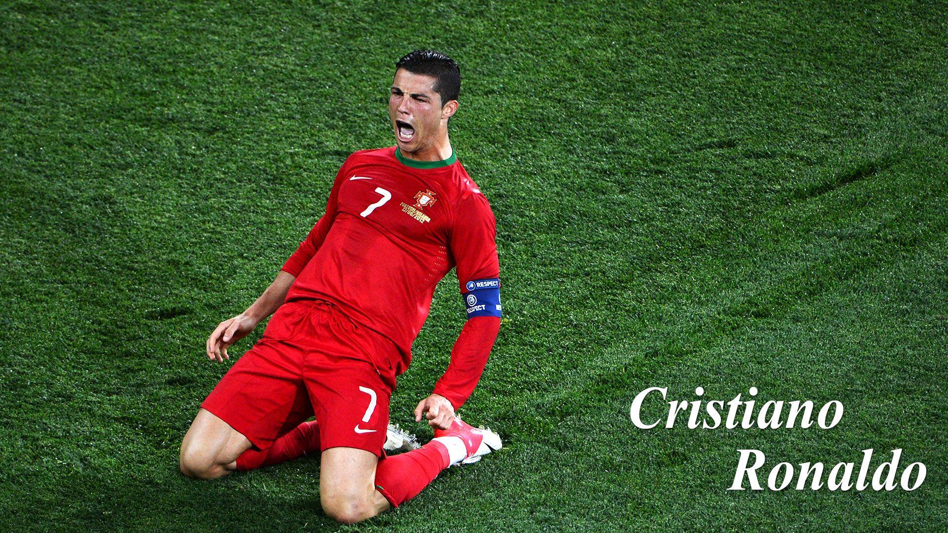 Cristiano Ronaldo Portugal Jersey Wallpaper In Red Wallpaper