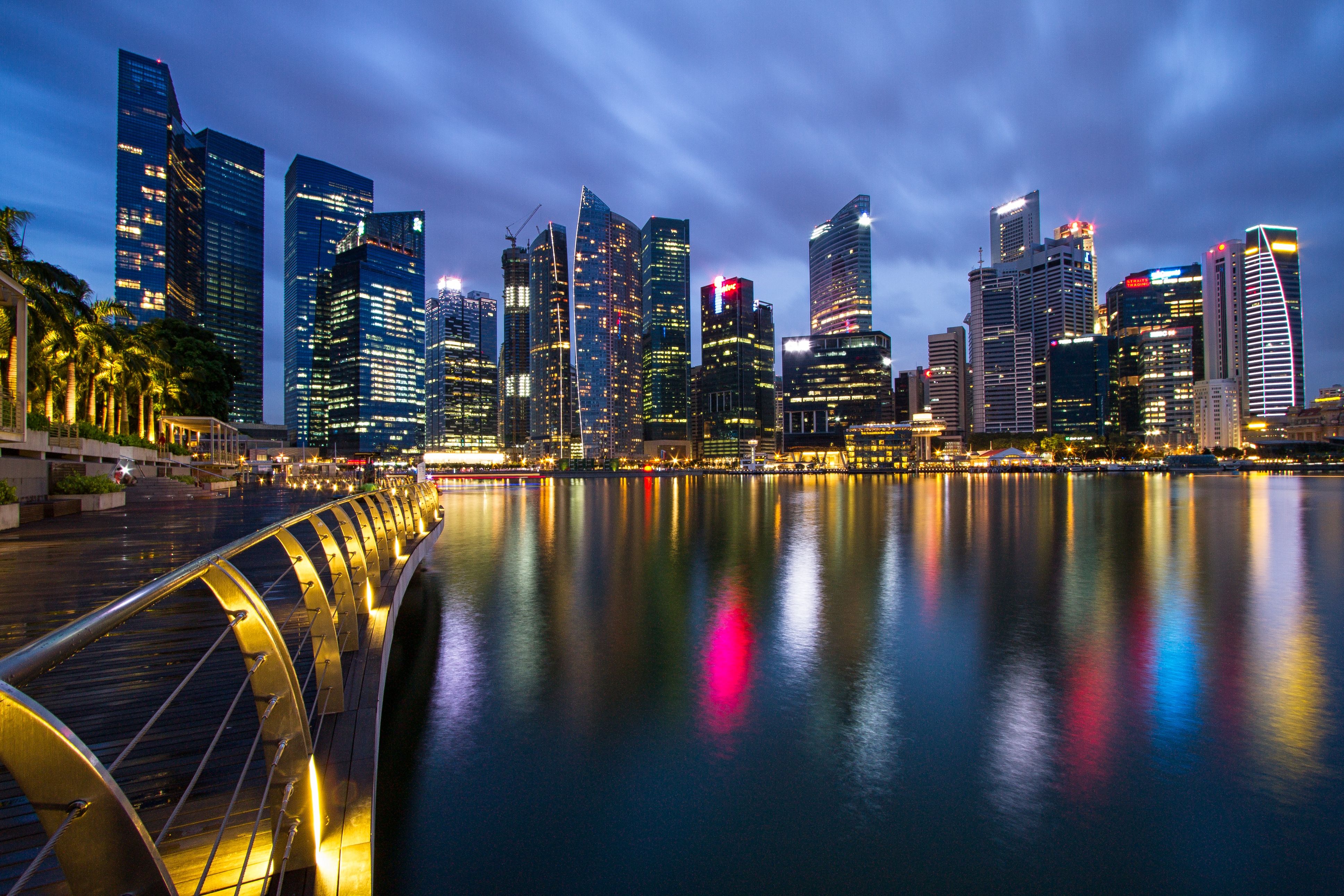 Wallpaper Malaysia, Singapore, City State, Metropolis, Skyscrapers