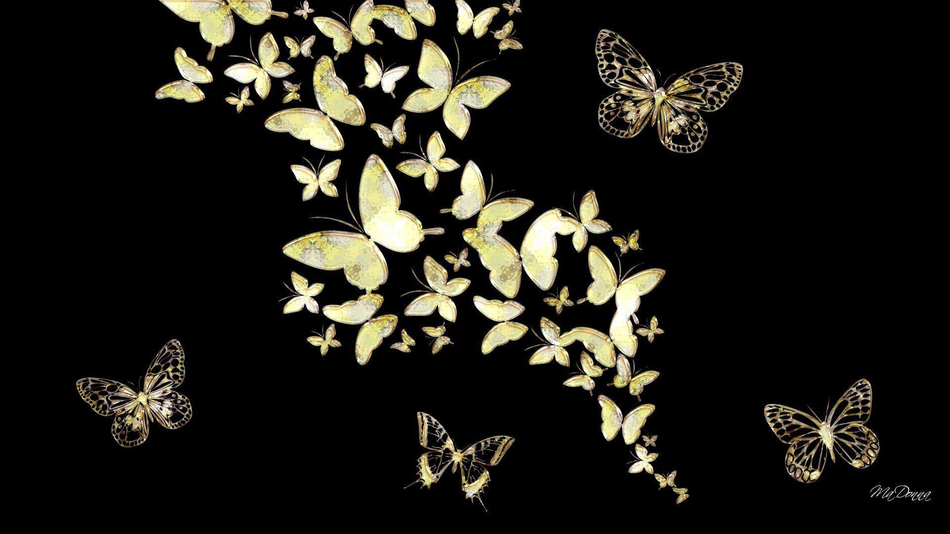 Gold Butterfly Wallpaper