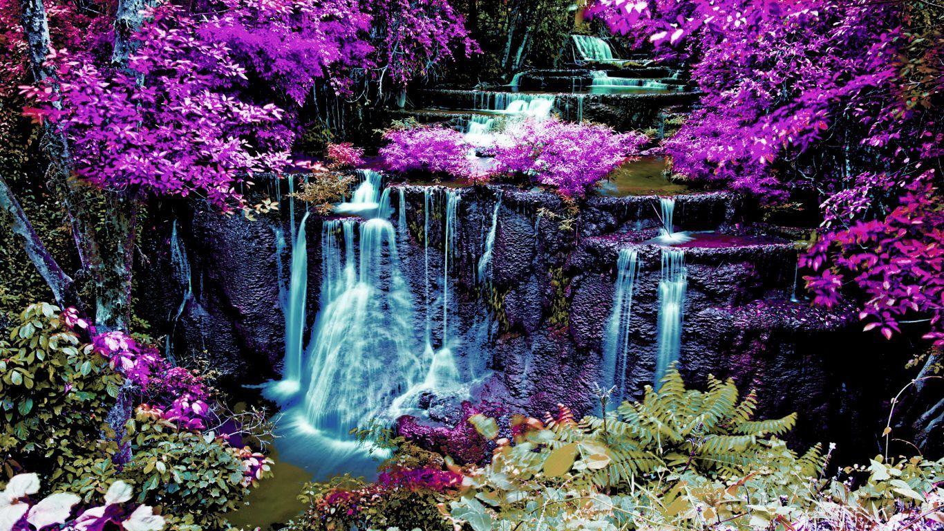 Waterfall: CASCADING FALLS Plants Waterfalls Nature Cascade Green