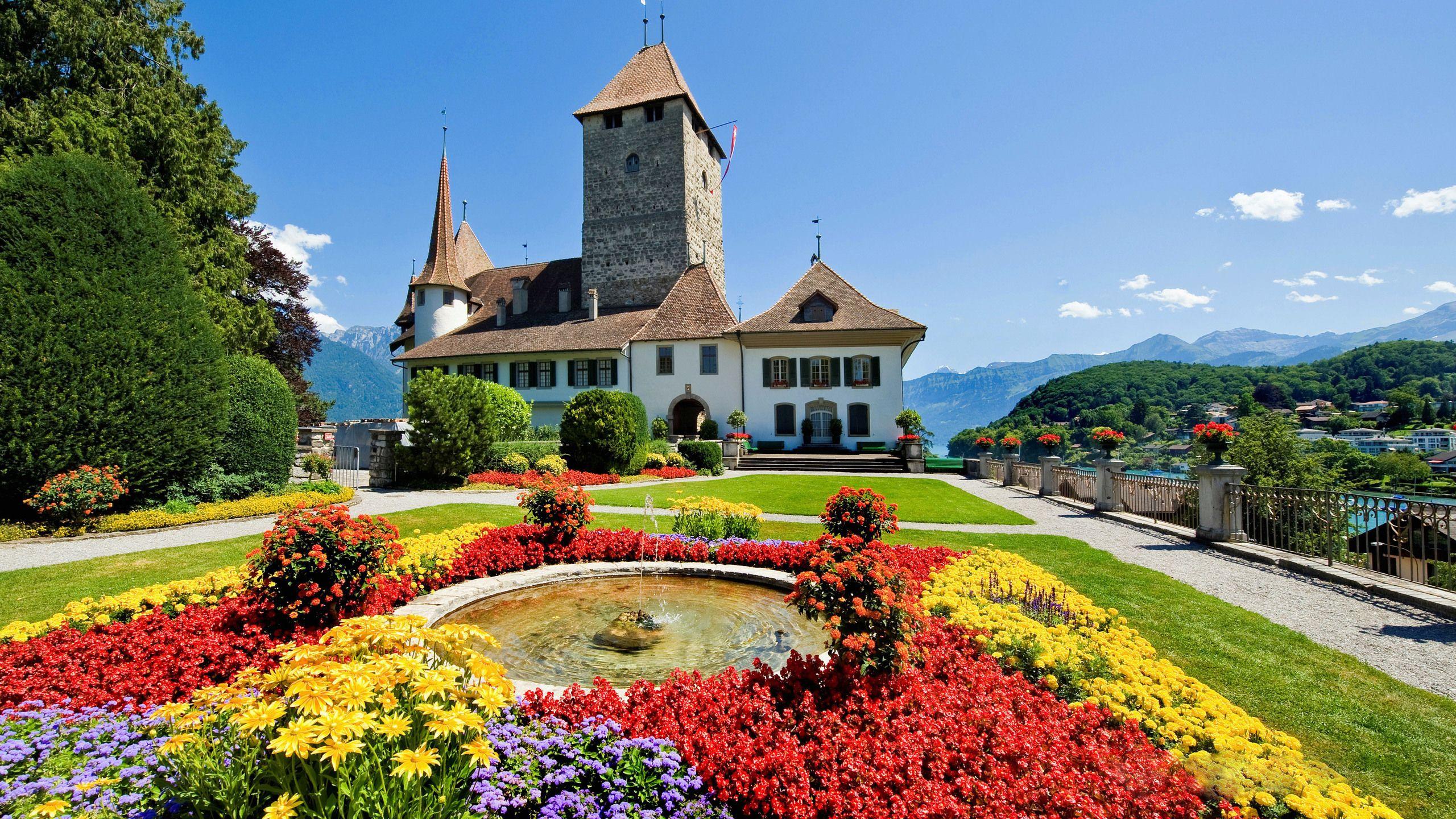 Spiez Castle in Switzerland Full HD Wallpaper and Background