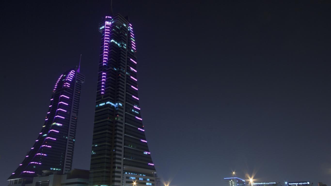 Business Bahrain Skyline Bay World City 1366x768 #business