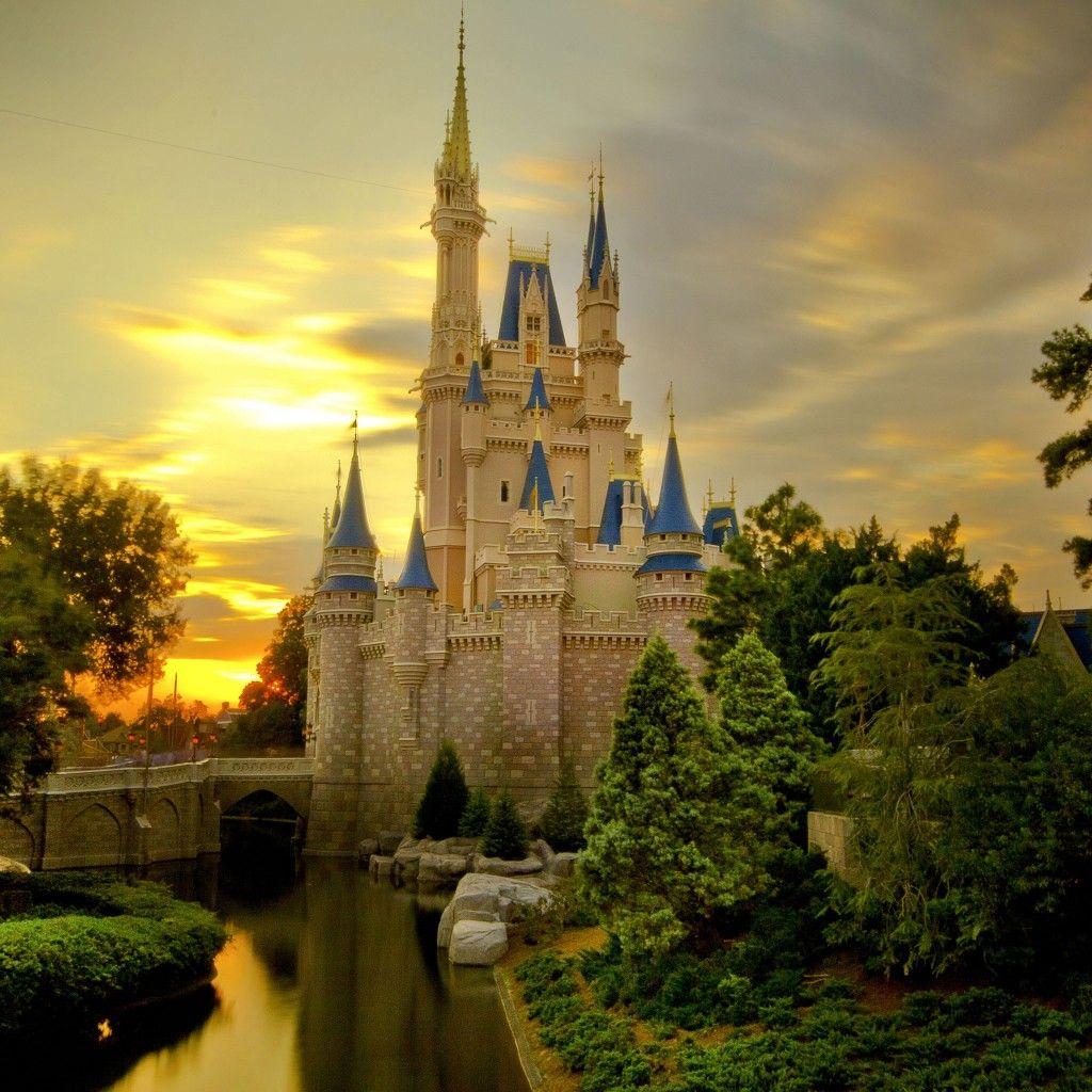 Sunset Over Cinderella's Castle #iPad #Wallpaper. iPad Wallpaper