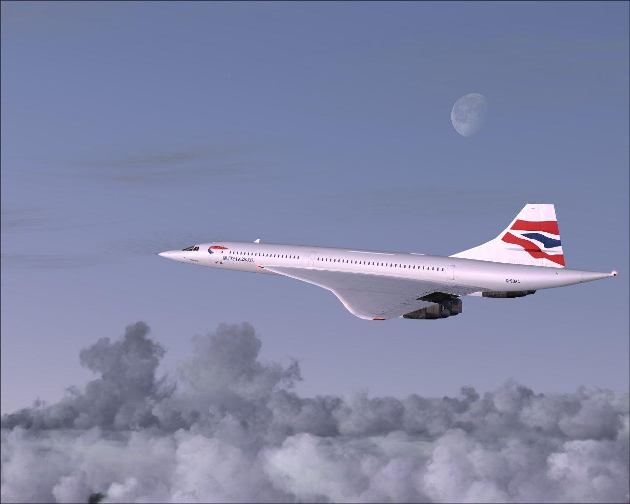 The Concorde, owned by British Airways, the fastest commercial jet