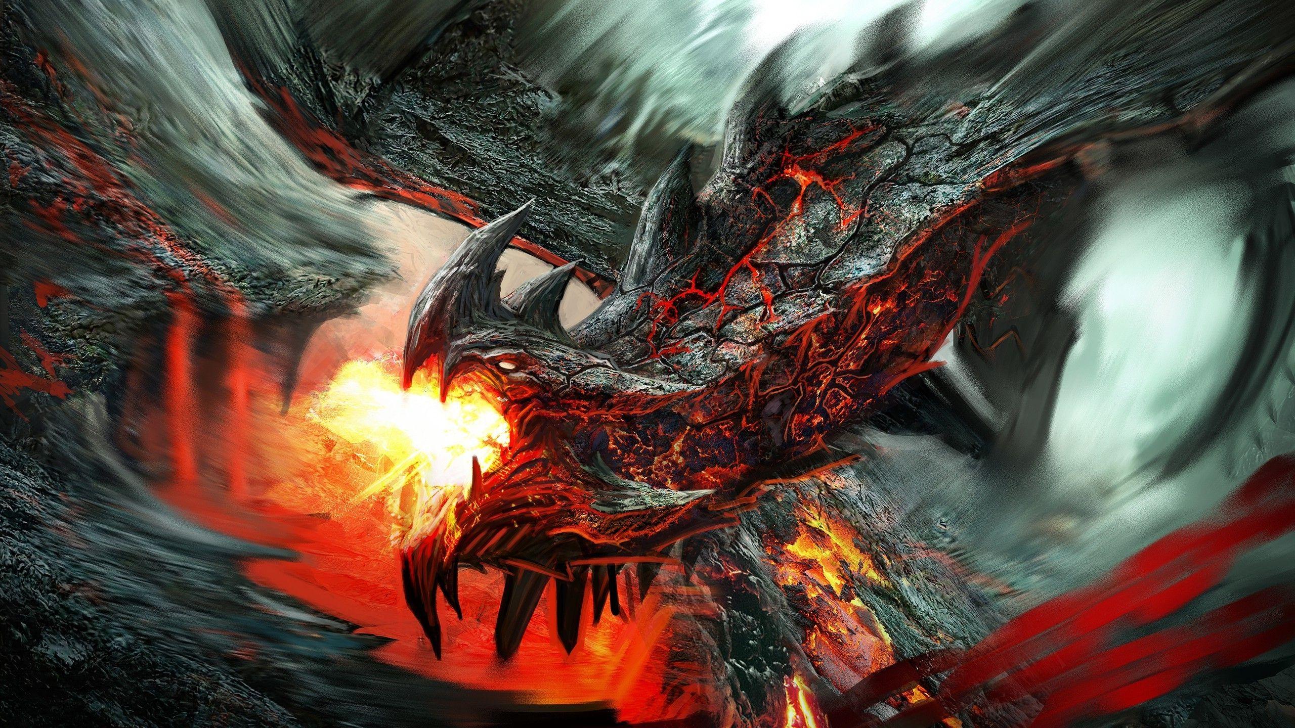dragon, Fire, Artwork, Fantasy Art, Lava, Creature Wallpaper HD