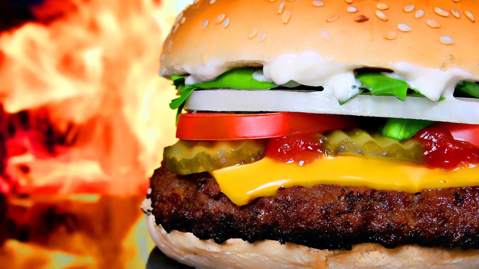 Fresh And Hot Burger Wallpaper In HD