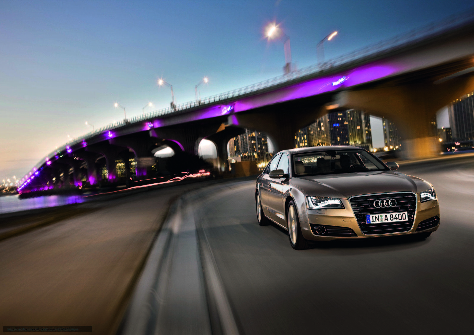 Download wallpaper Audi, machine, evening, driving free desktop