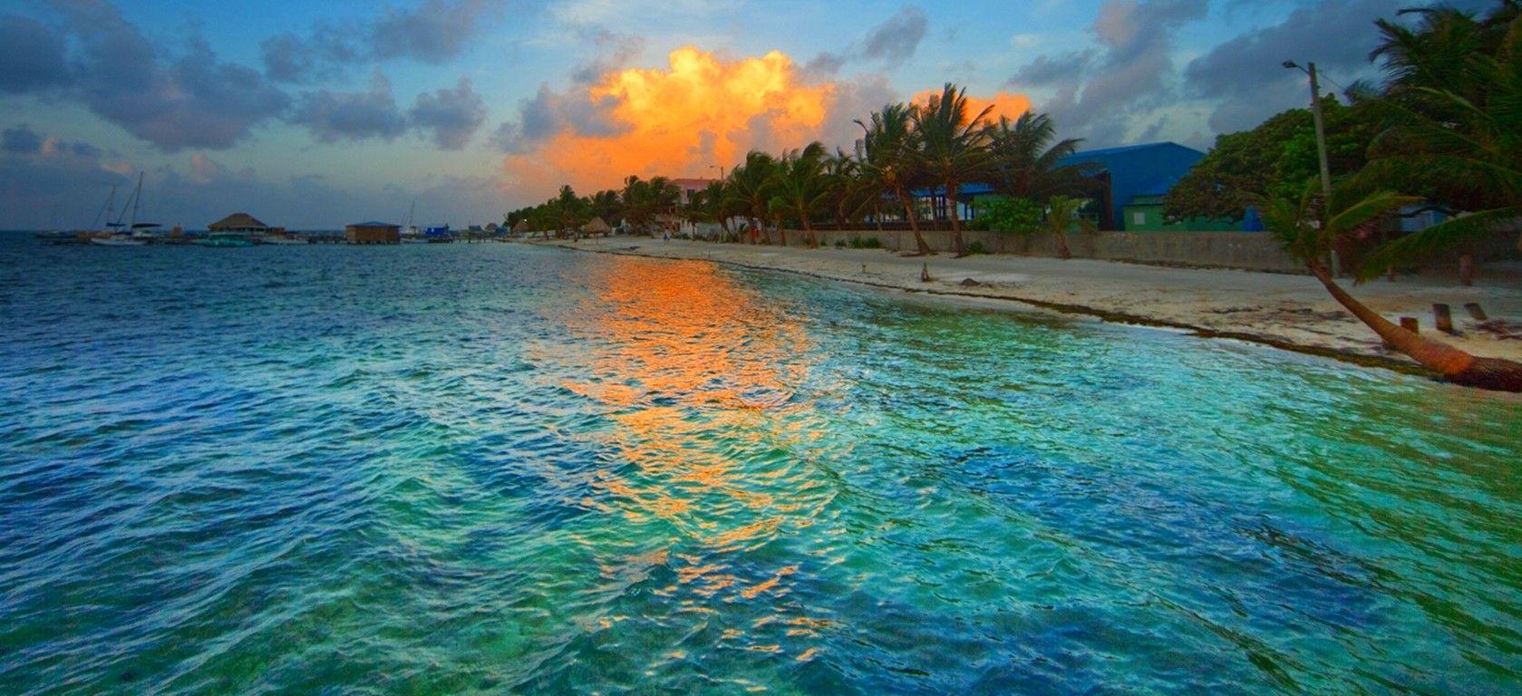 Belize Tag wallpaper: Sea Walkway Islands Palm Beach Tropical Trees