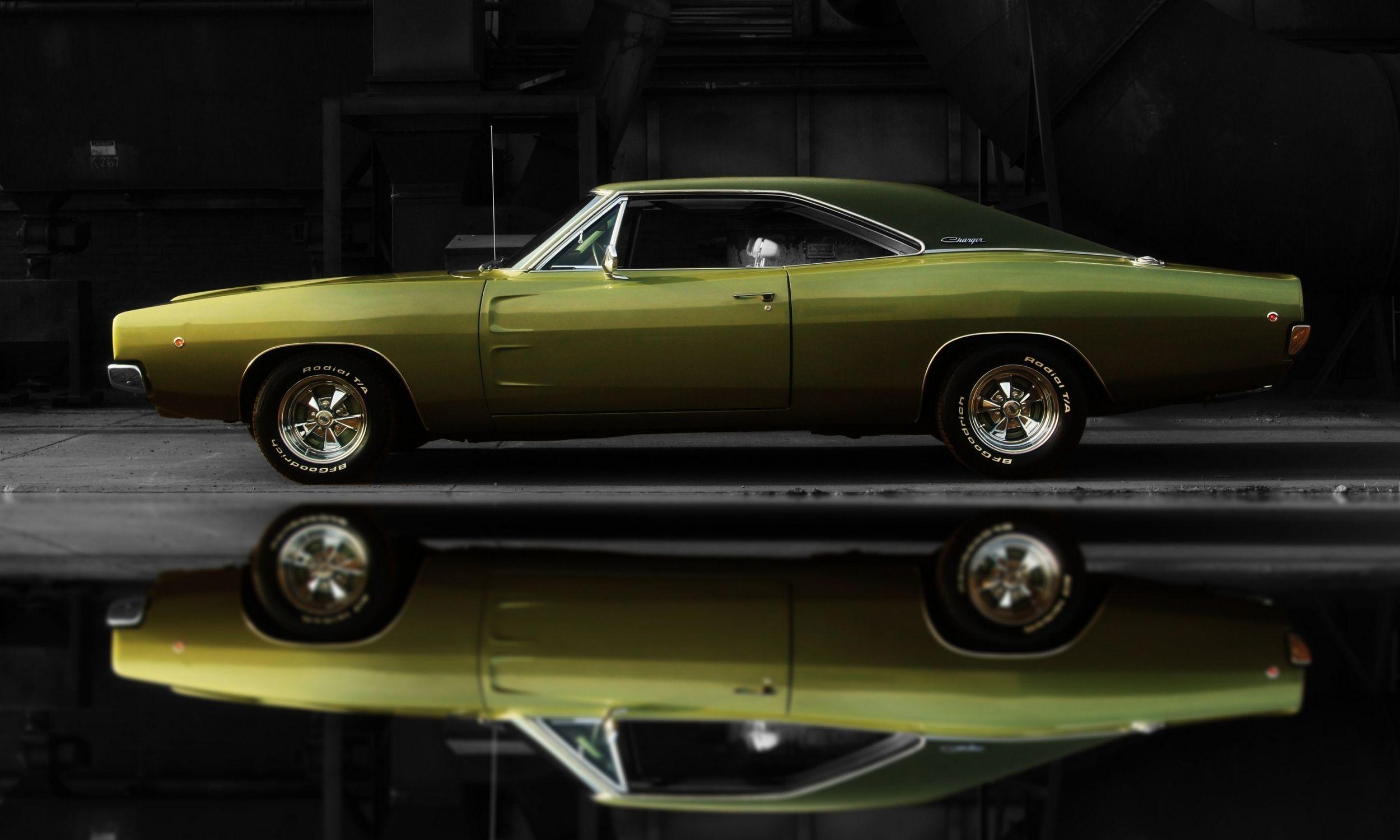 colorful picture of muscle cars Dodge Charger, Classic