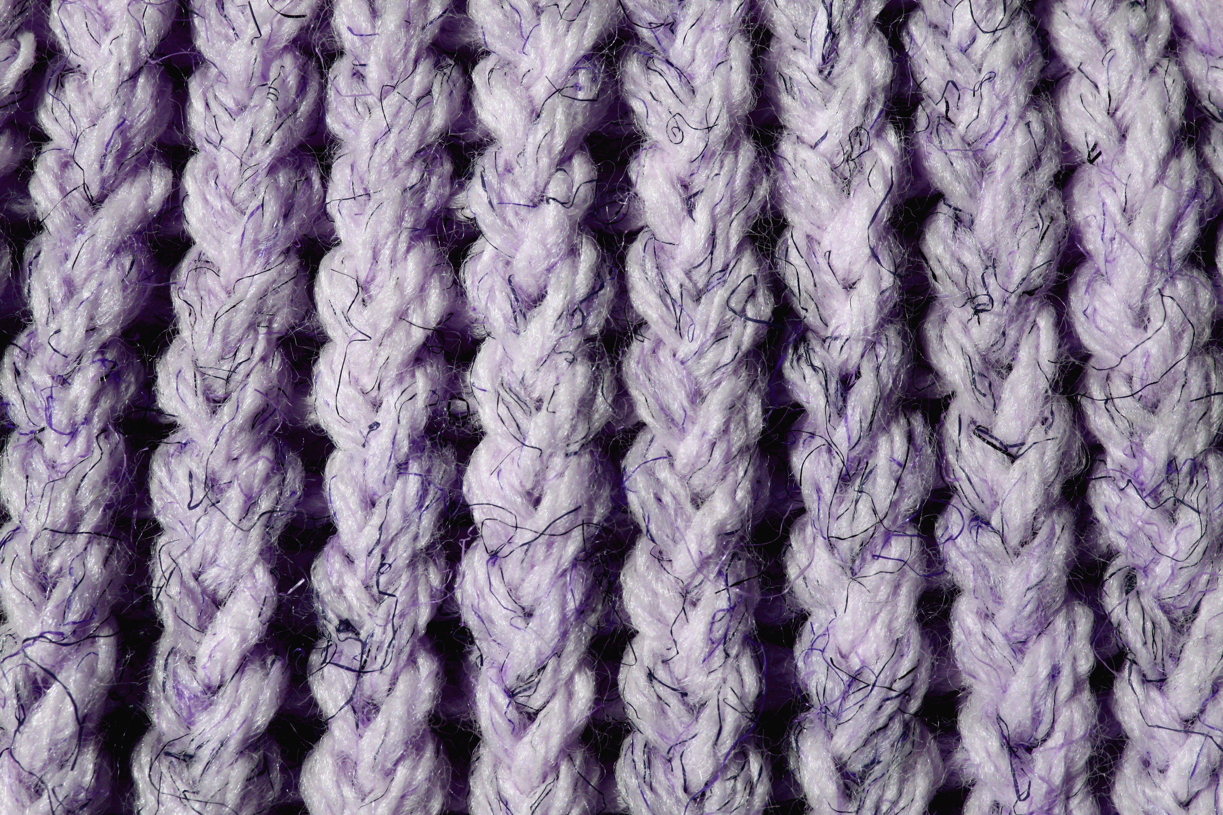 Lavender Knit Yarn Close Up Texture Picture. Free Photograph