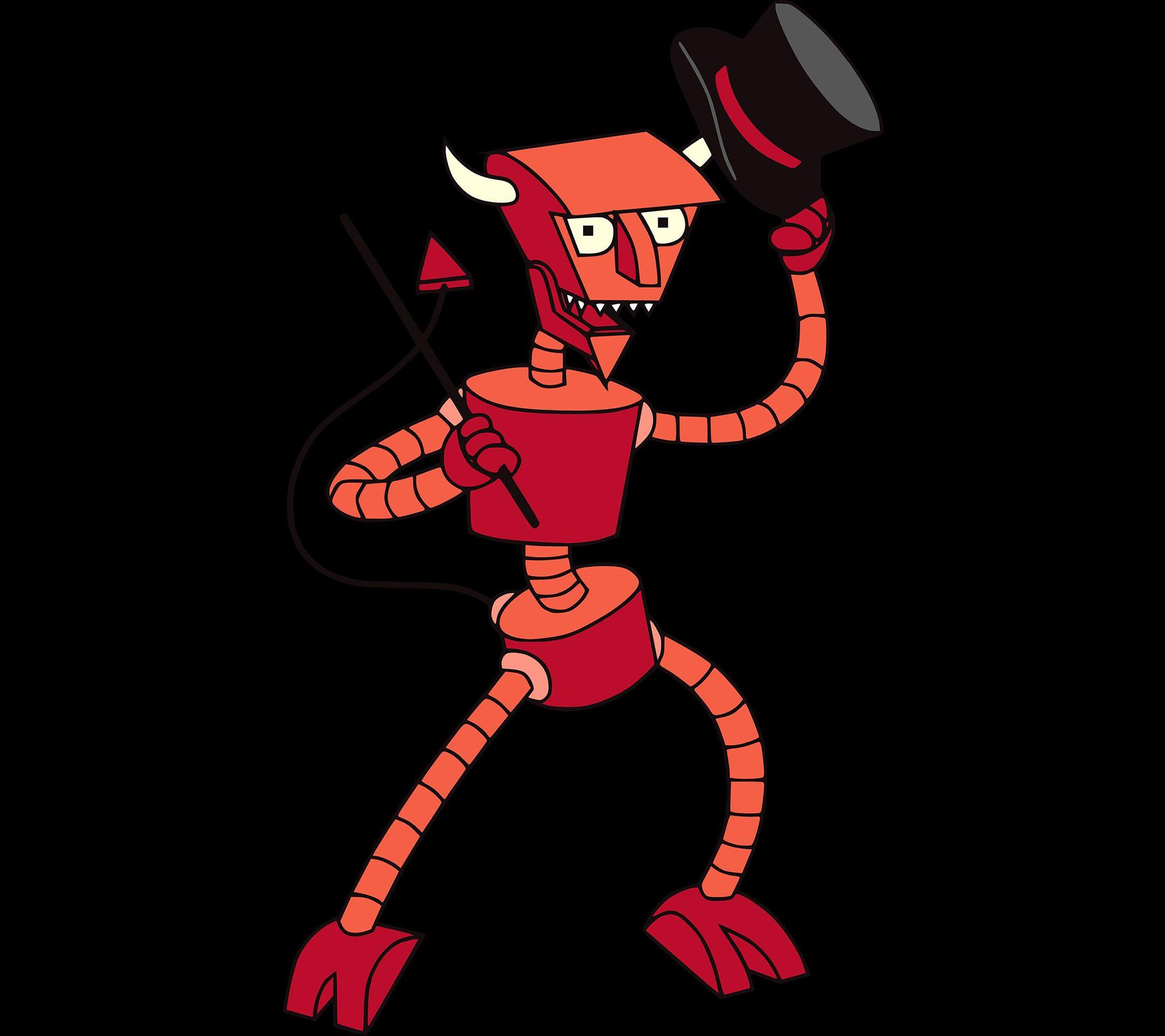 Robot Devil with a black hat Mobile Wallpaper 21548