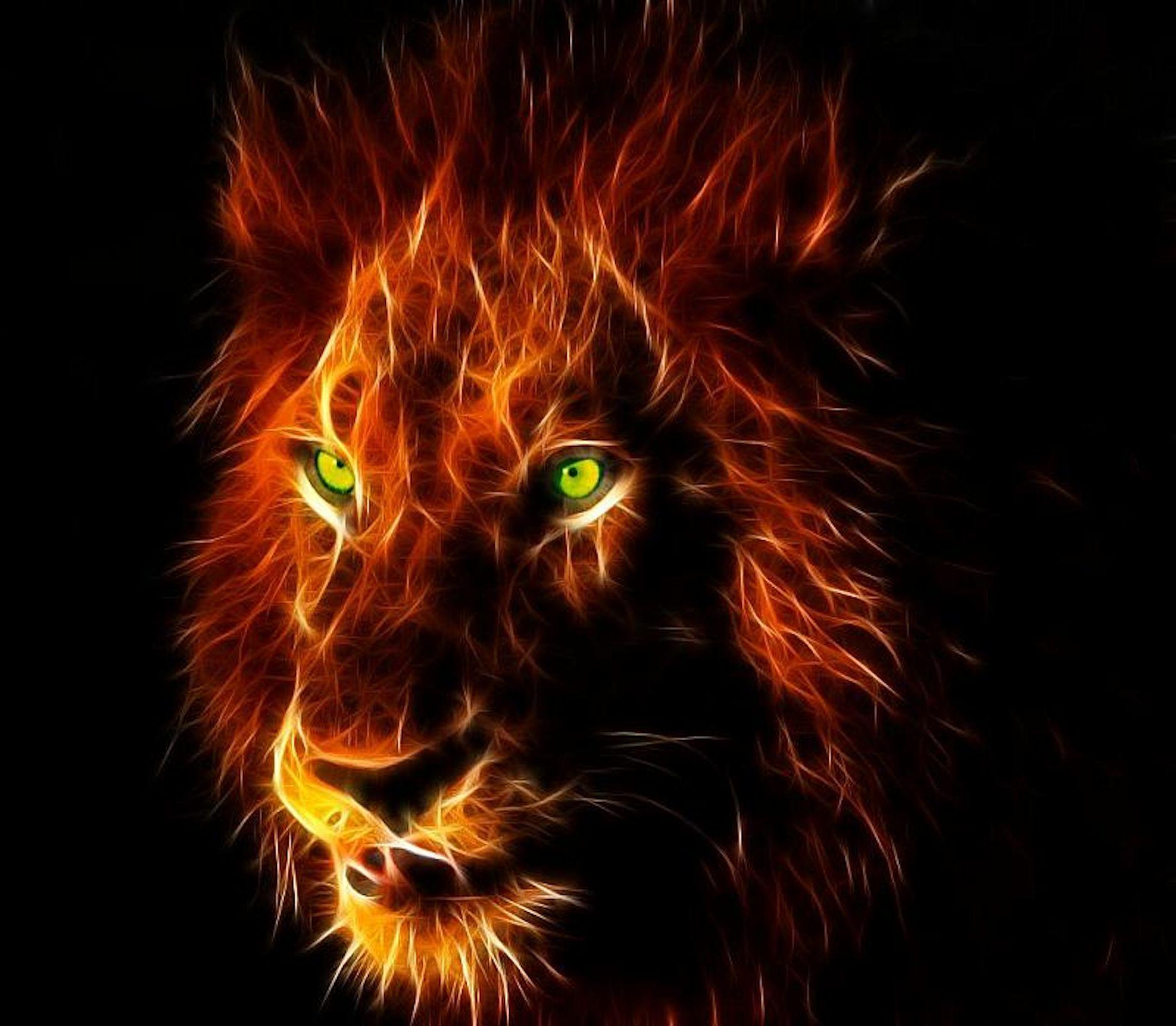 Animated Fire Lion Wallpaper