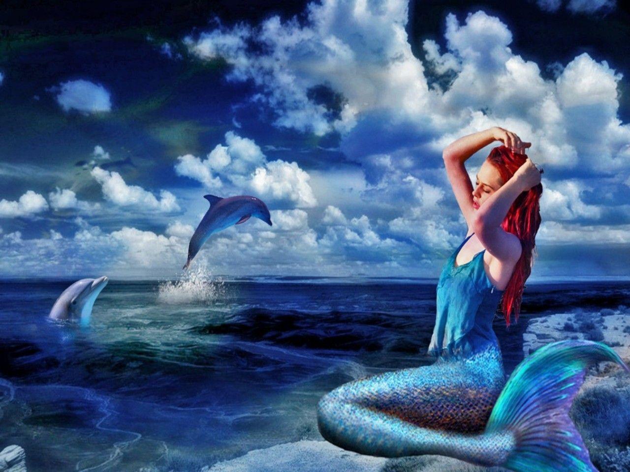 HD wallpaper blue mermaid sea girl the ocean tail Asian beautiful  woman  Wallpaper Flare