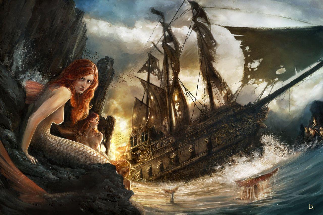 Mermaids atoll lost ship. Ghost ships. Mermaid