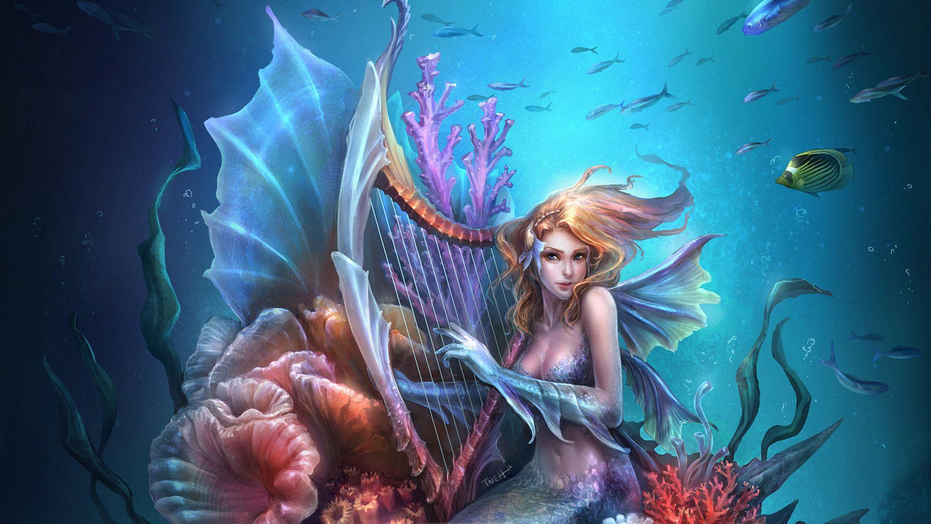 mermaids artwork. Fantasy mermaid art wallpaperx1080