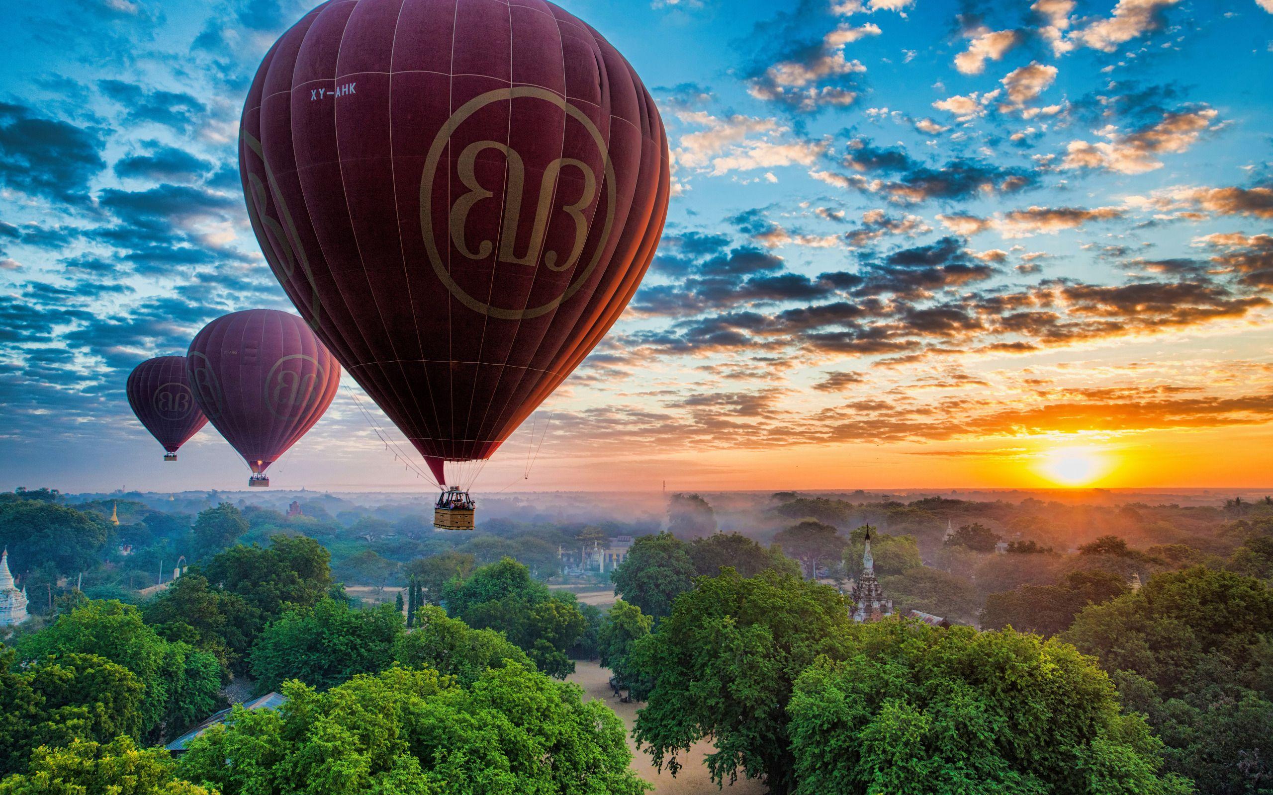 Hot Air Balloon Festival over the Temples of Bagan, Myanmar