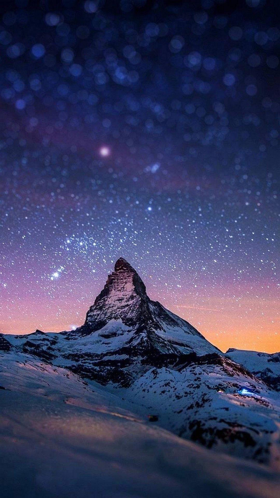 Night and stars HD Wallpaper for iPhone 7