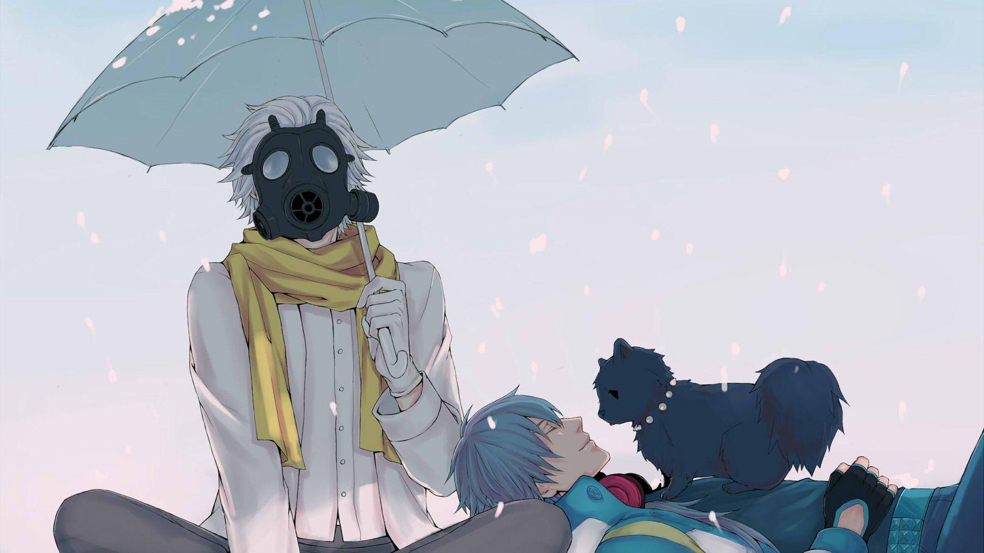 Scarf, Guys, Umbrella, Dramatical Murder, Clear, Aoba