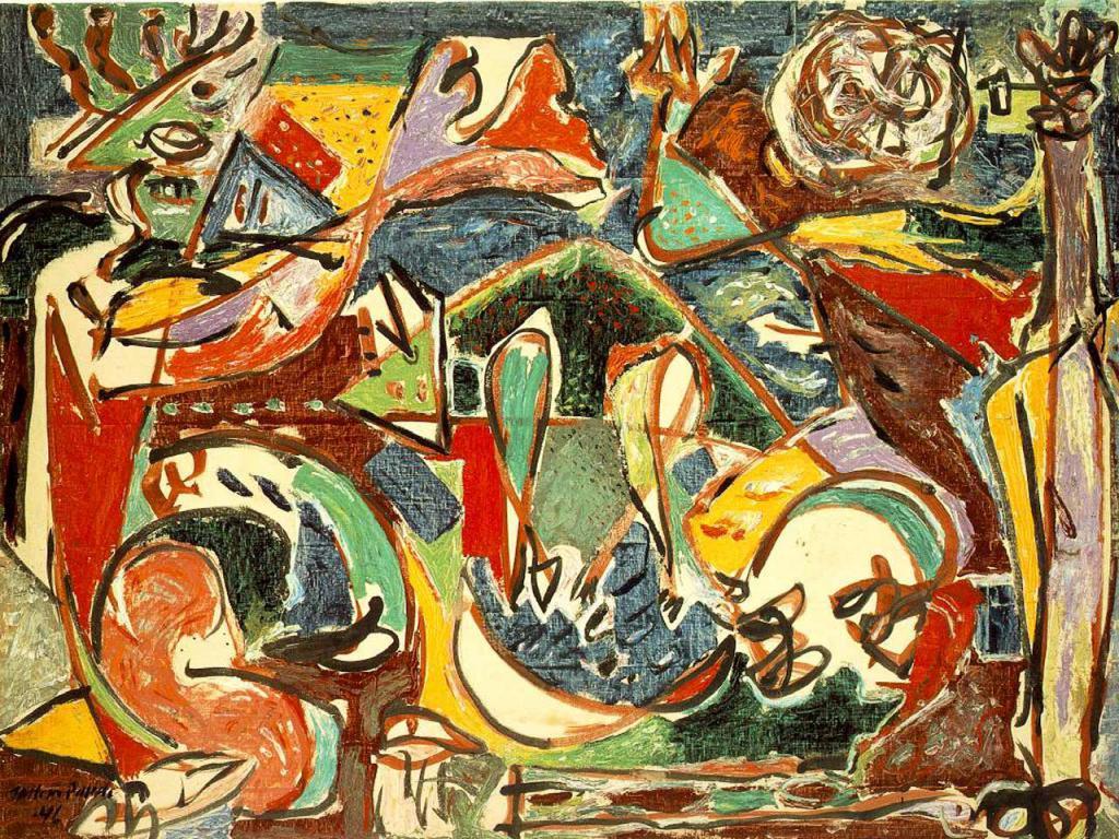 Best artist Pollock Key (1946) 1024x768 Wallpaper