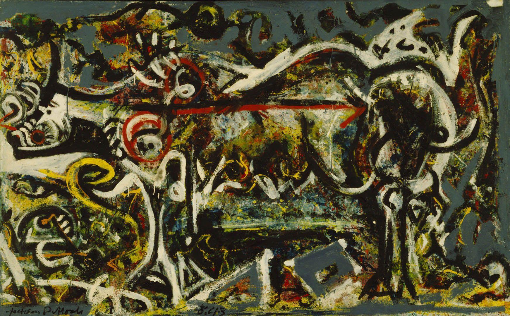 Abstract Expressionism Jackson Pollock. The She Wolf abstract