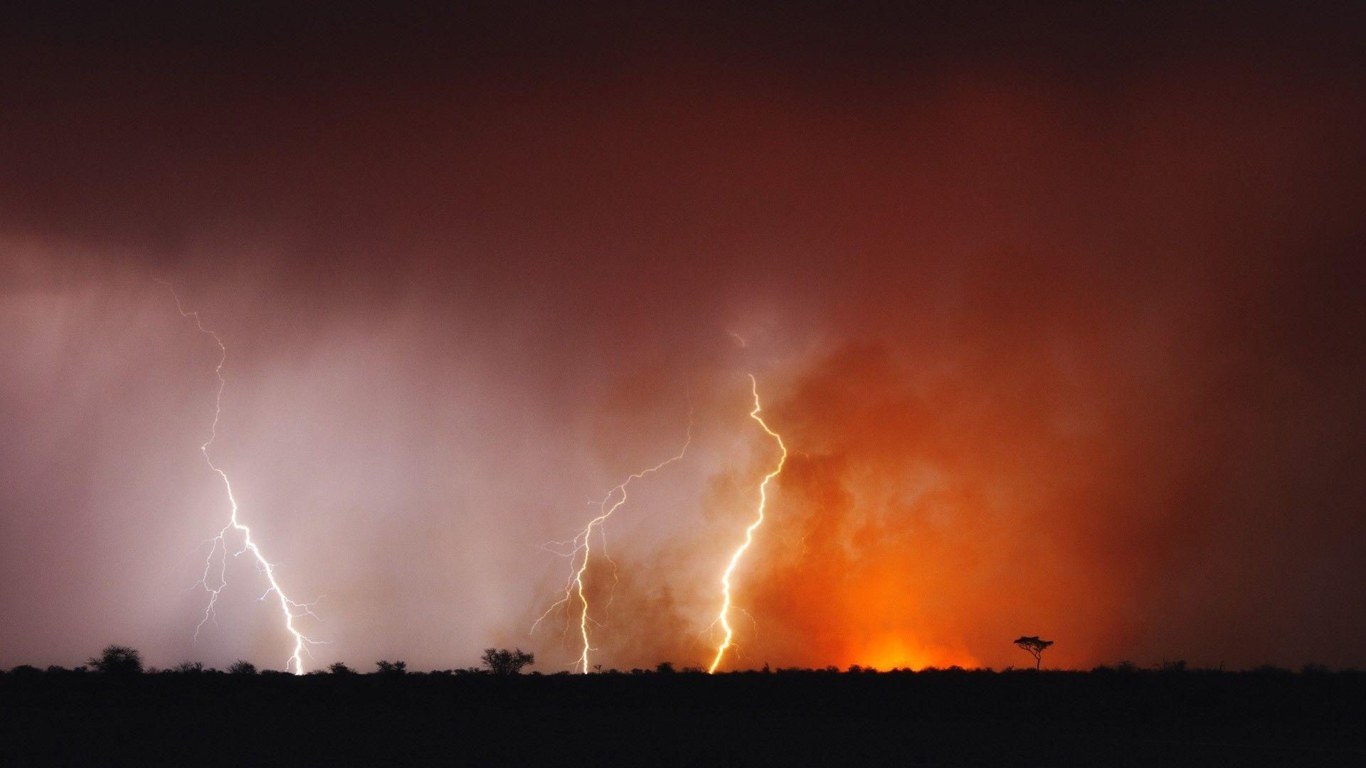 Botswana landscapes lightning wallpaper