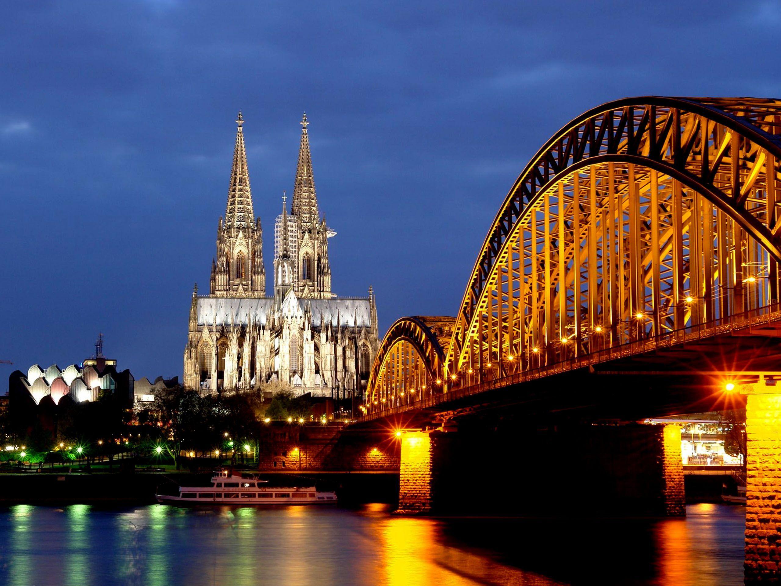 Cologne Cathedral Hohenzollern Bridge Germany wallpaper