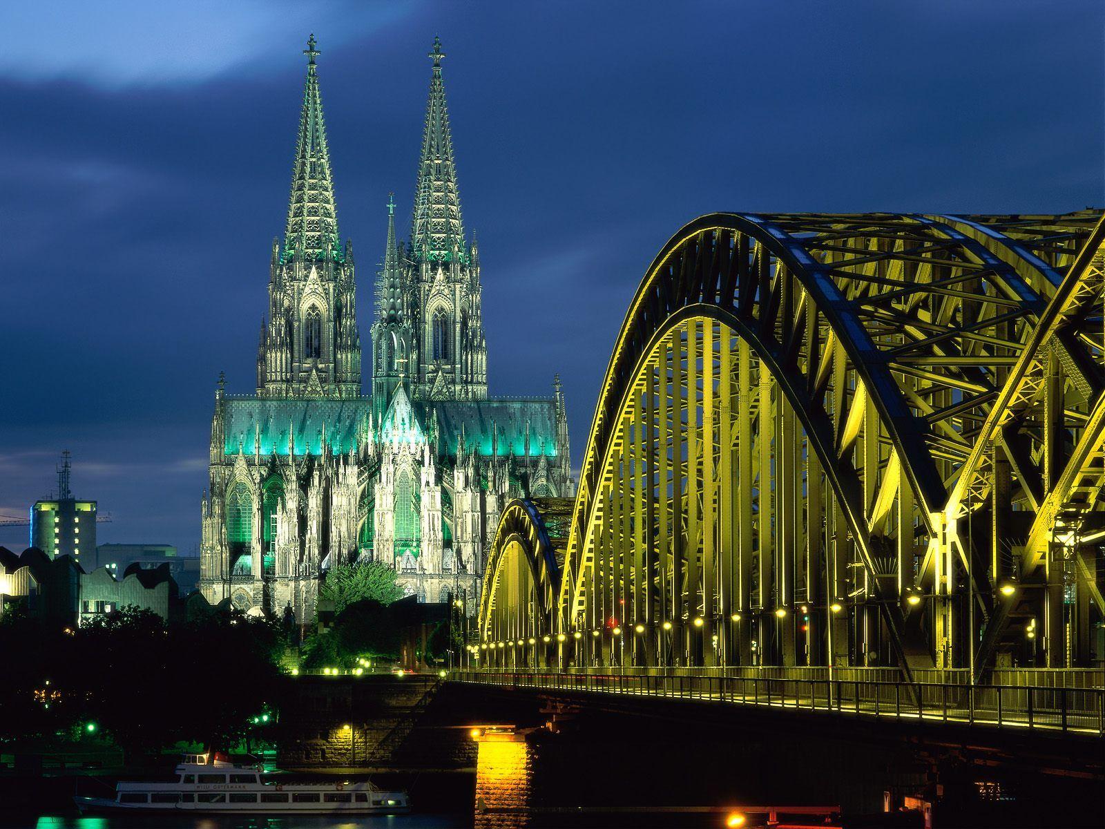 Cologne Cathedral and Hohenzollern Bridge Germany Wallpaper. HD
