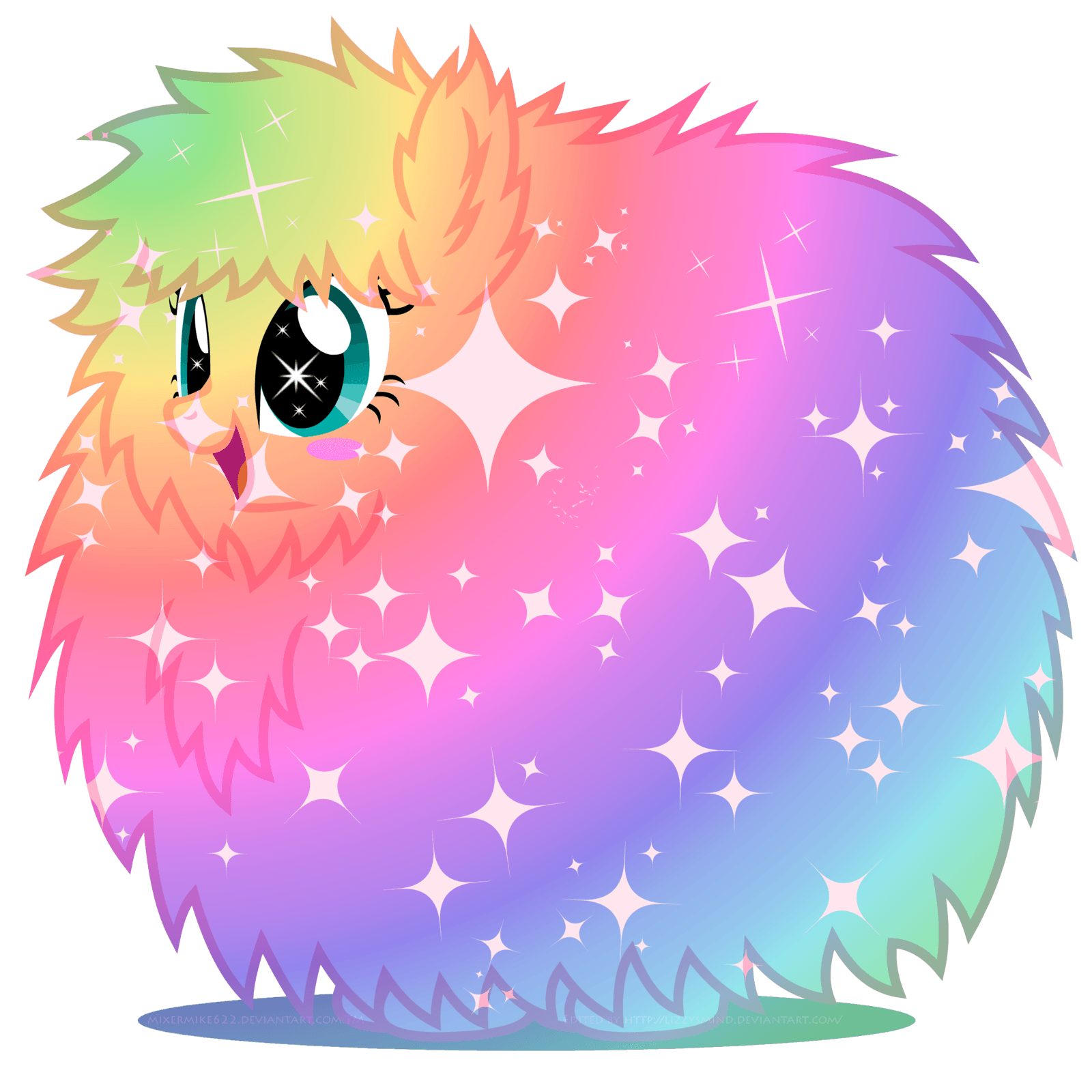 Rainbow power Fluffle Puff by LizzysMindD. creatures