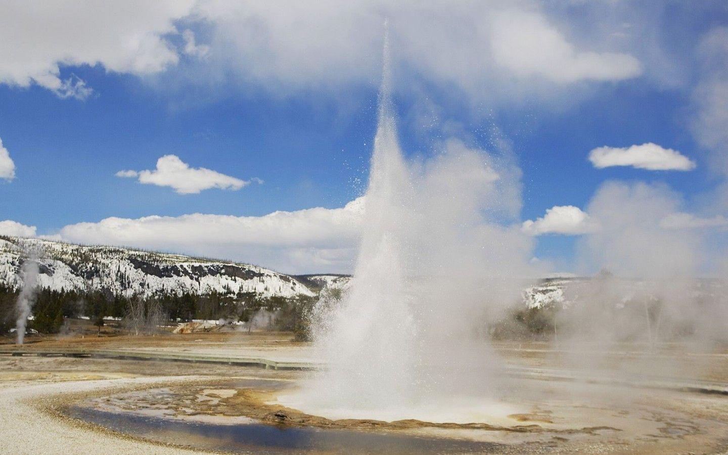 Natural Force: Old Faithful Erupting Yellowstone National Park