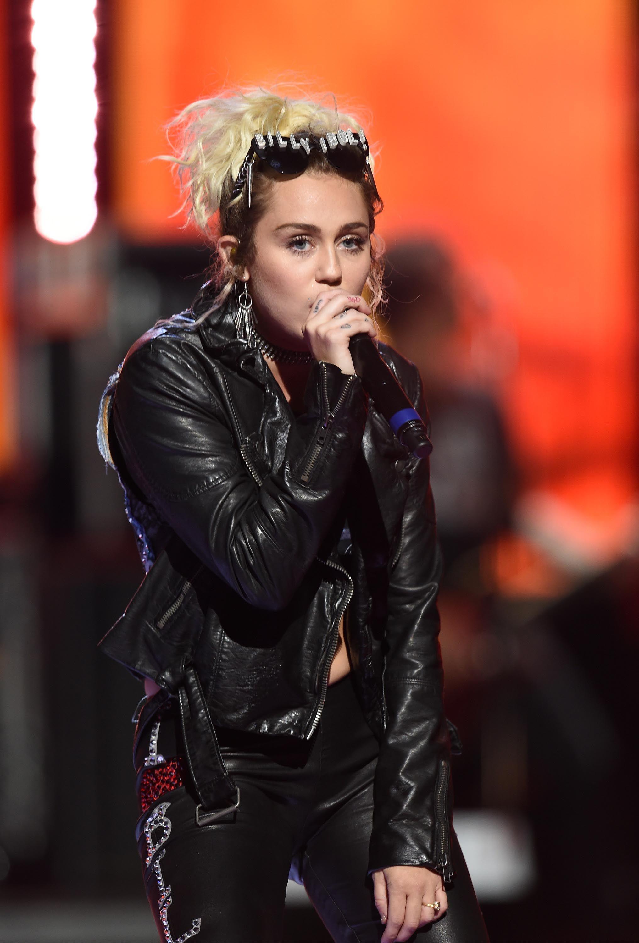 Miley & Billy Idol perform at the iHeartRadio Music Festival