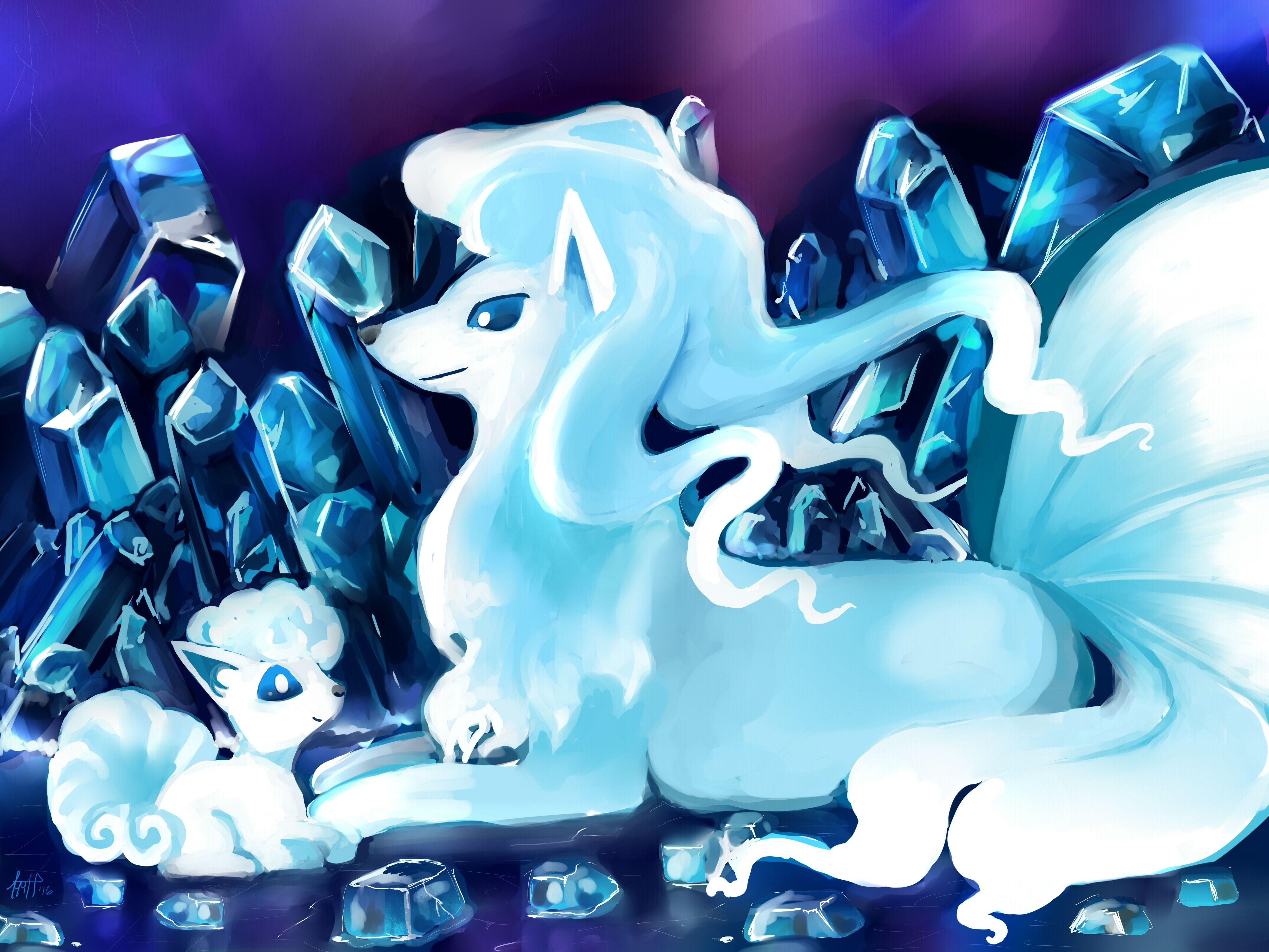 Ninetales and Vulpix ice alola version POKEMON by AliceMMH on.