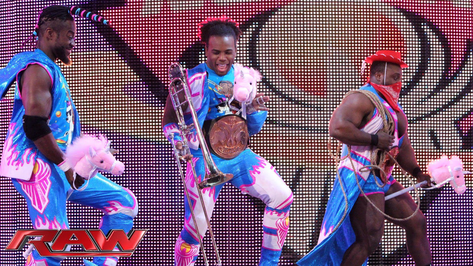 New day has. New Day. Единороги WWE. Троица единорогов WWE. New Day WWE Unicorn attire.